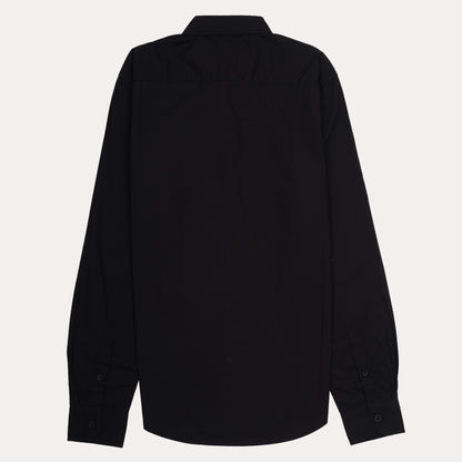 KARL LAGERFELD Chic Noir Graphic Button-Up Shirt