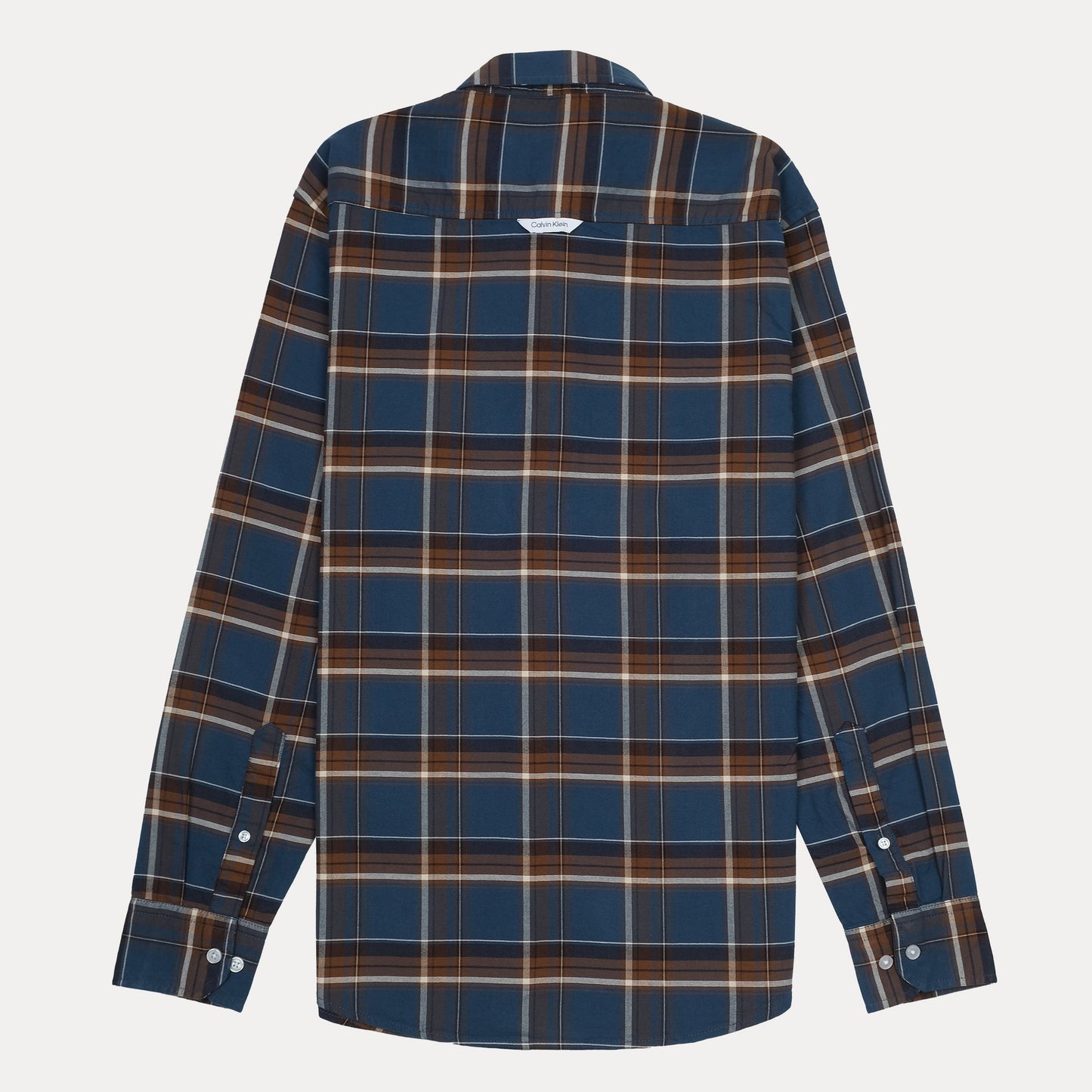Calvin Klein Jeans Rustic Plaid Charm Shirt in Deep Ocean Blue