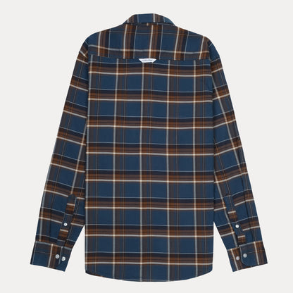Calvin Klein Jeans Rustic Plaid Charm Shirt in Deep Ocean Blue