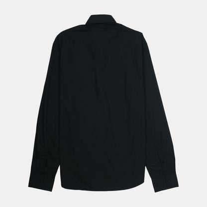 Hackett Aston Martin Racing Long Sleeve Shirt in Midnight Charcoal with Vibrant Ember Accents