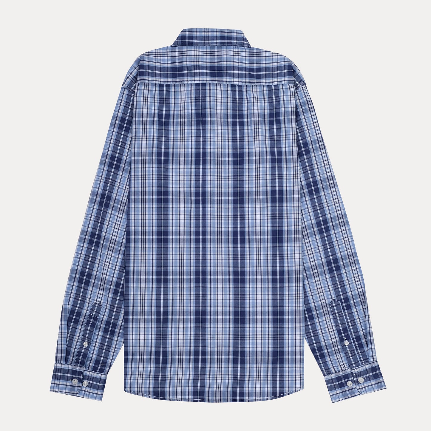 Calvin Klein Effortlessly Chic Plaid Button-Up Shirt in Oceanic Blue