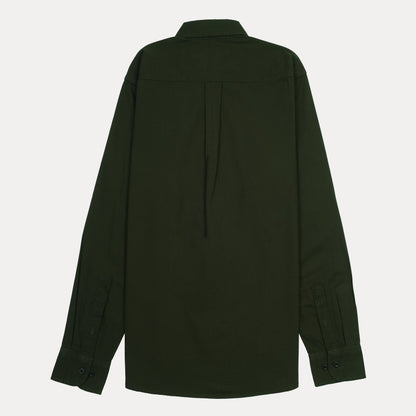 Lacoste Elegant Olive Green Regular Fit Shirt with Chic Embroidery