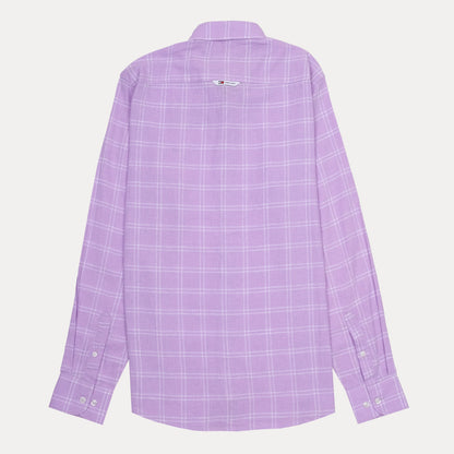 Tommy Jeans Linen Effervescent Lilac Plaid Button-Up Shirt