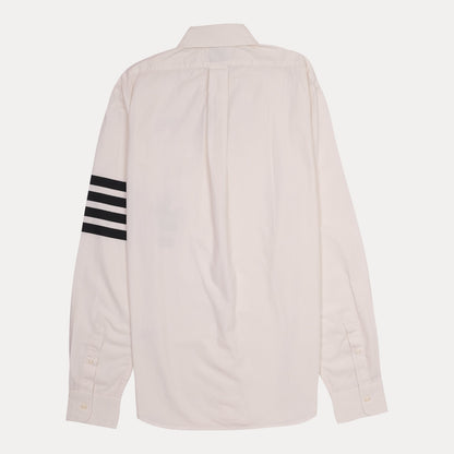 BROOKS BROTHERS Creamy Almond Regent Fit Long Sleeve Shirt with Striped Accent