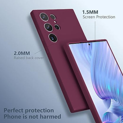 Samsung Galaxy S24 Ultra Liquid Silicon Case With Logo - Wine