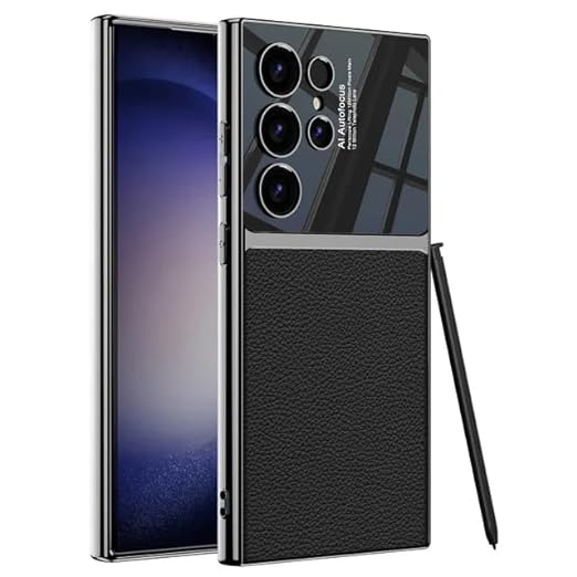 Samsung S24 Ultra Gkk Half Synthetic Leather Electroplating Camera Shing Case