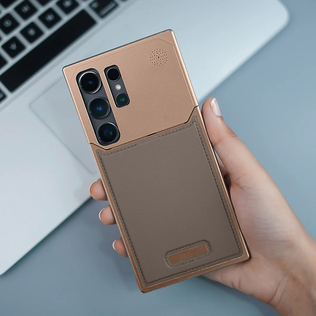 Samsung Galaxy S24 Ultra Aero Flex Aluminum & Leather Case with Fragrance Aroma - Desert