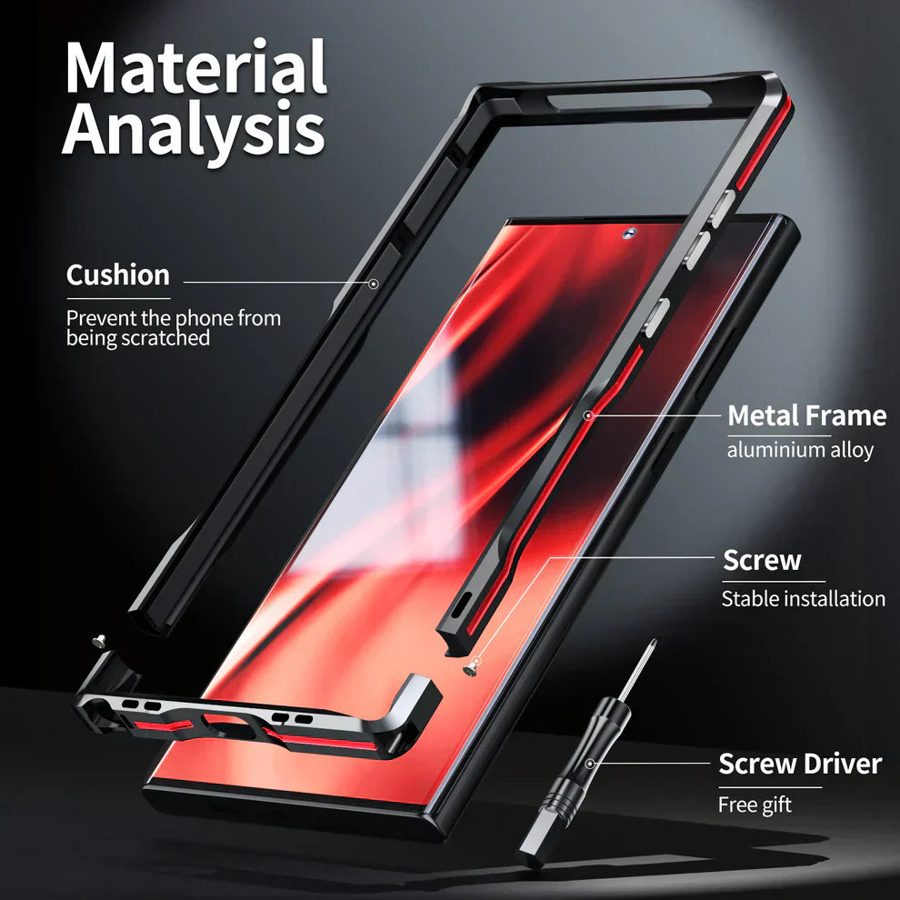 Anti-drop Bumper Samsung Case With Metal Frame Screw Lock