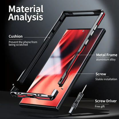 Anti-drop Bumper Samsung Case With Metal Frame Screw Lock