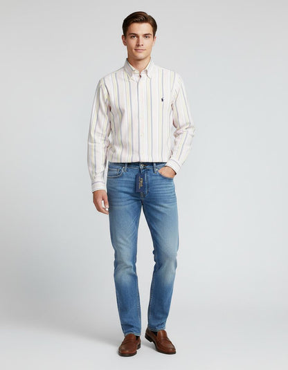 Polo Ralph Lauren Custom Fit Striped Shirt in Soft Pastel Hues