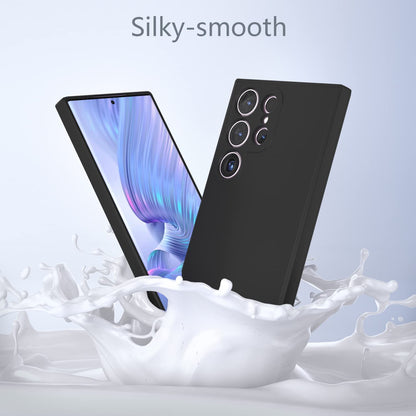 Samsung Galaxy S24 Ultra Liquid Silicon Case With Logo-  Cream