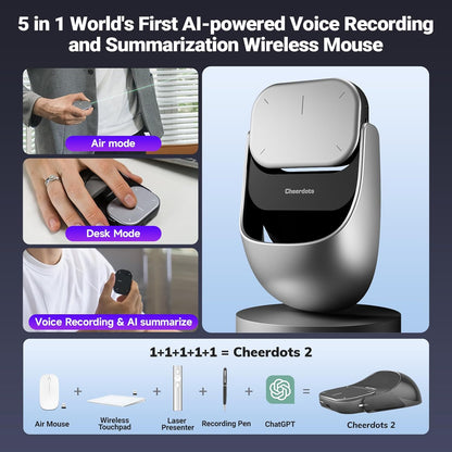 5 in 1 AI-powered Voice Recording Wireless Mouse