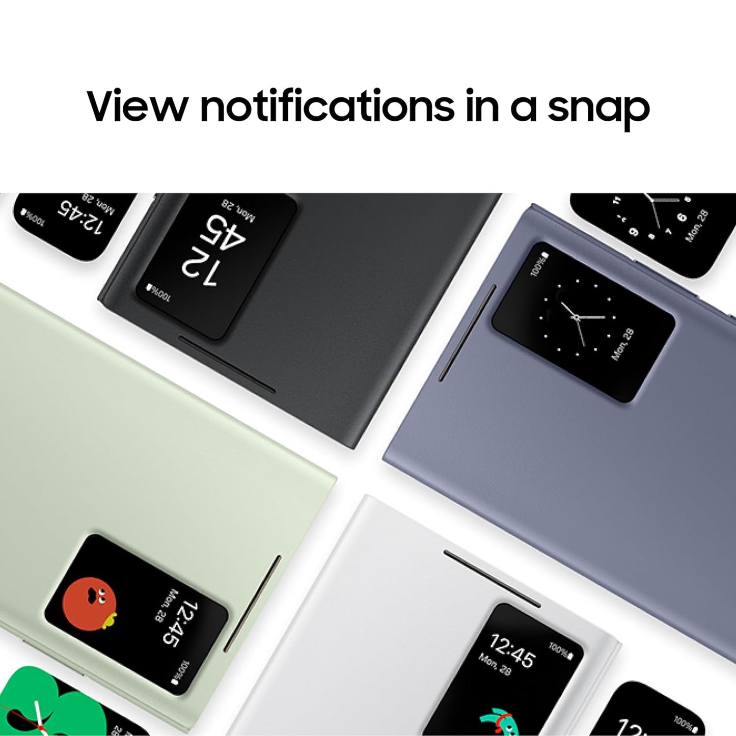 Samsung Galaxy S24 Ultra Smart View Window Flip Wallet Case with Control - White