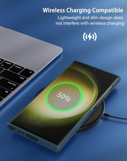 YG Cases | Samsung Galaxy S24 Ultra Leather Case Slim Profile - Blue