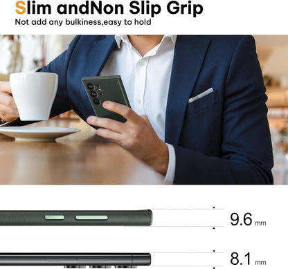 YG Cases | Samsung Galaxy S24 Ultra Leather Case Slim Profile - Green