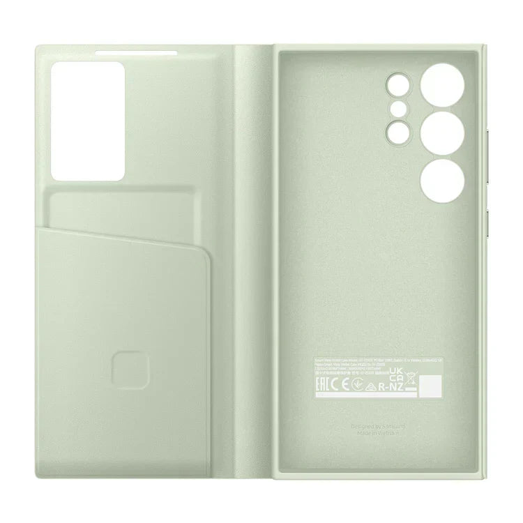 Samsung Galaxy S24 Ultra Smart View Window Flip Wallet Case with Control - Light Green