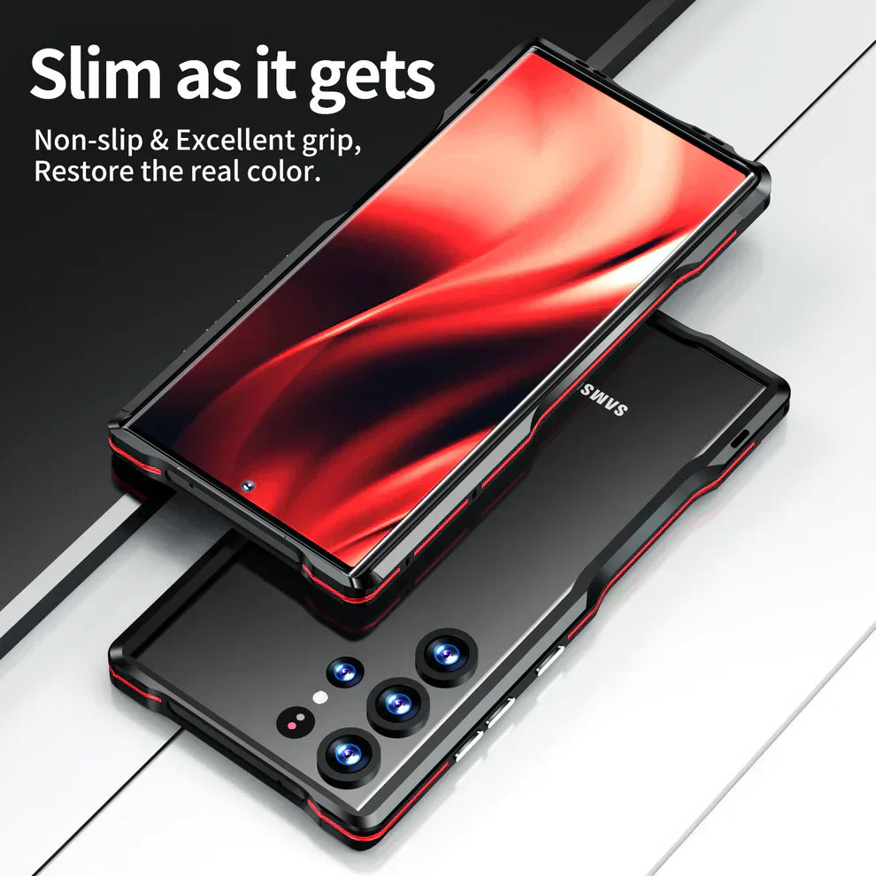 Anti-drop Bumper Samsung Case With Metal Frame Screw Lock