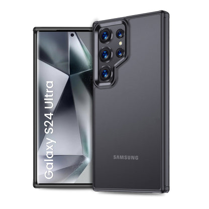 Samsung Galaxy S24 Ultra Rugged Frosted Matte Shock Proof Slim Back Cover - Black