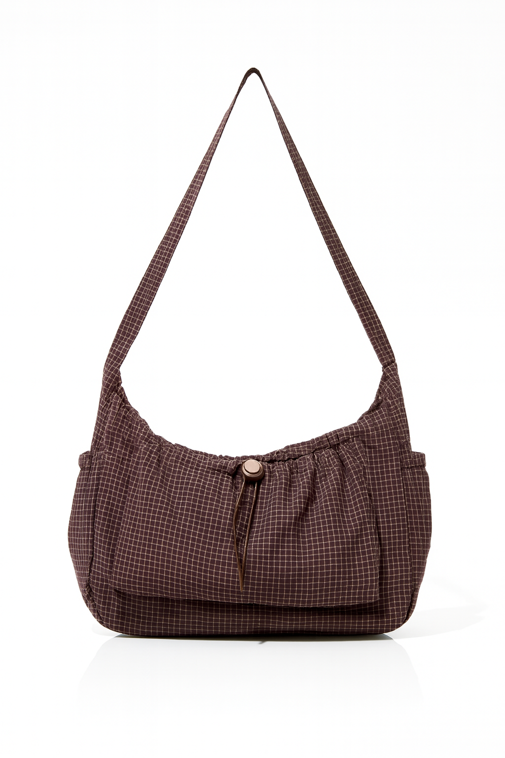 Midnight Grid Ruched Shoulder Bag