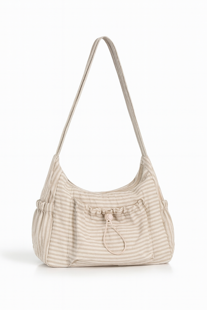 Midnight Grid Ruched Shoulder Bag