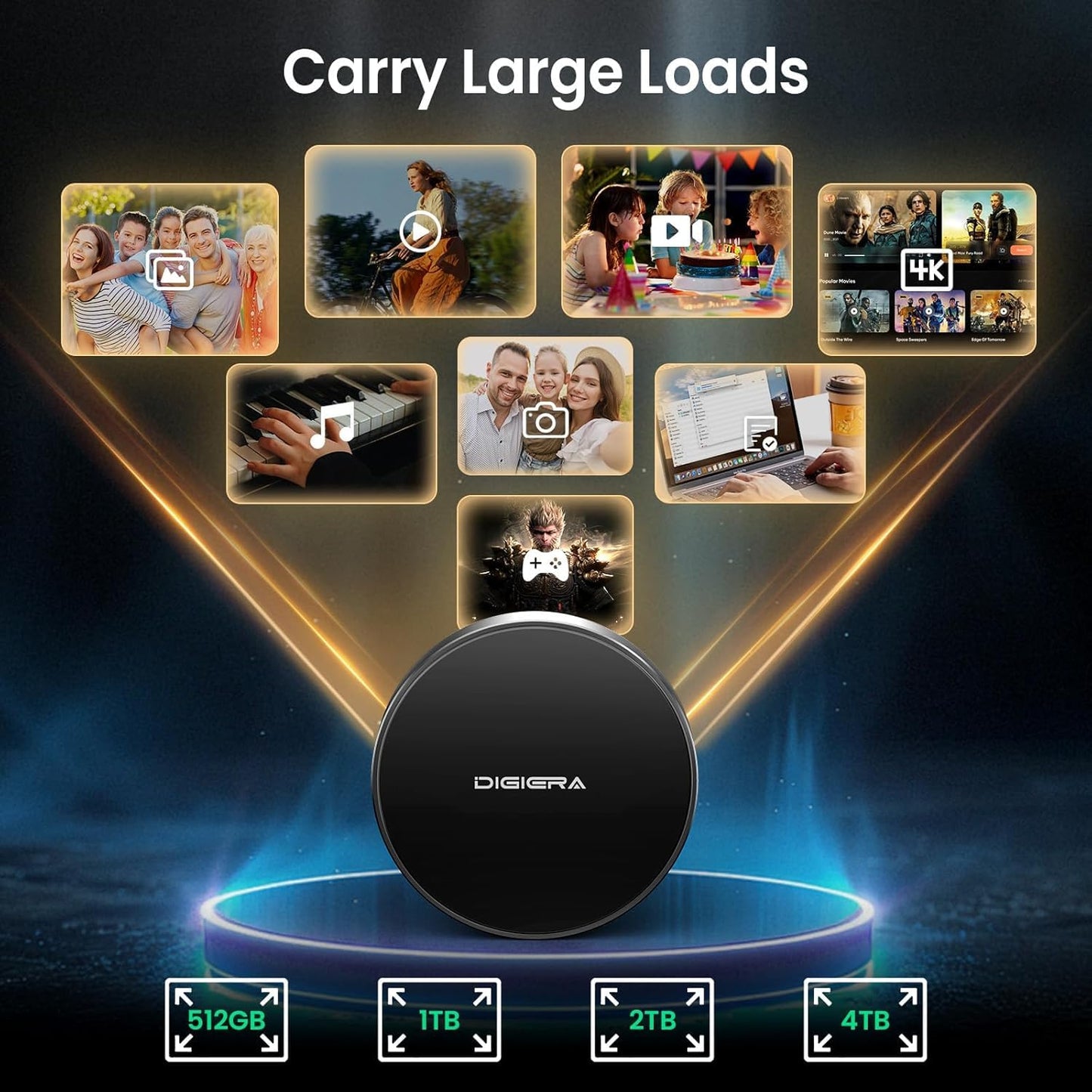 MagCaseplus Digiera Magnetic Portable SSD  External Storage For Android / iPhone / Mac / Desktop