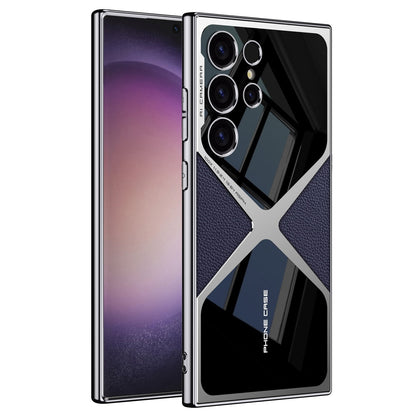 Samsung Galaxy S24 Ultra GKK Synthetic Leather Electroplating Supersonic Speed Shockproof Case - Violet