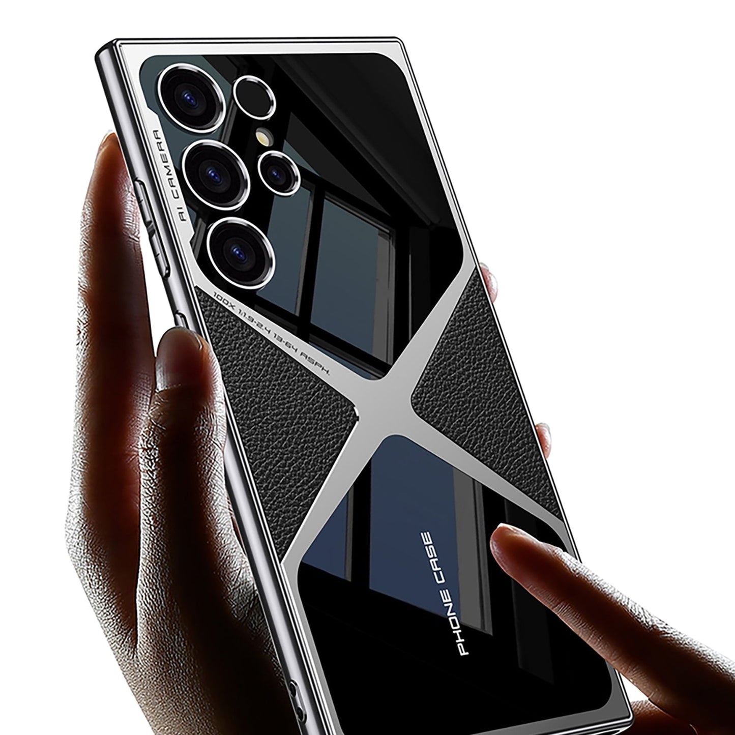 Samsung Galaxy S24 Ultra GKK Synthetic Leather Electroplating Supersonic Speed Shockproof Case - Carbon Fibre