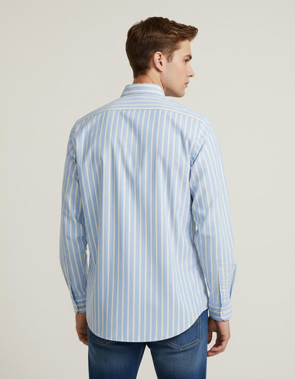 Polo Ralph Lauren Custom Fit Striped Shirt in Serene Sky Blue