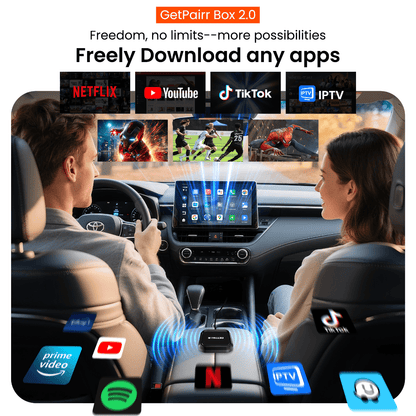 Zedge GetPairr AI Box 2.0 (compatible with all cars ) , Android 13 ,8 Gb ram ,  128 Gb storage, Wireless | Carplay Android Auto 3 in 1