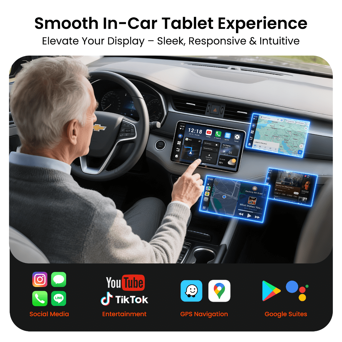 Zedge GetPairr AI Box 2.0 (compatible with all cars ) , Android 13 ,8 Gb ram ,  128 Gb storage, Wireless | Carplay Android Auto 3 in 1
