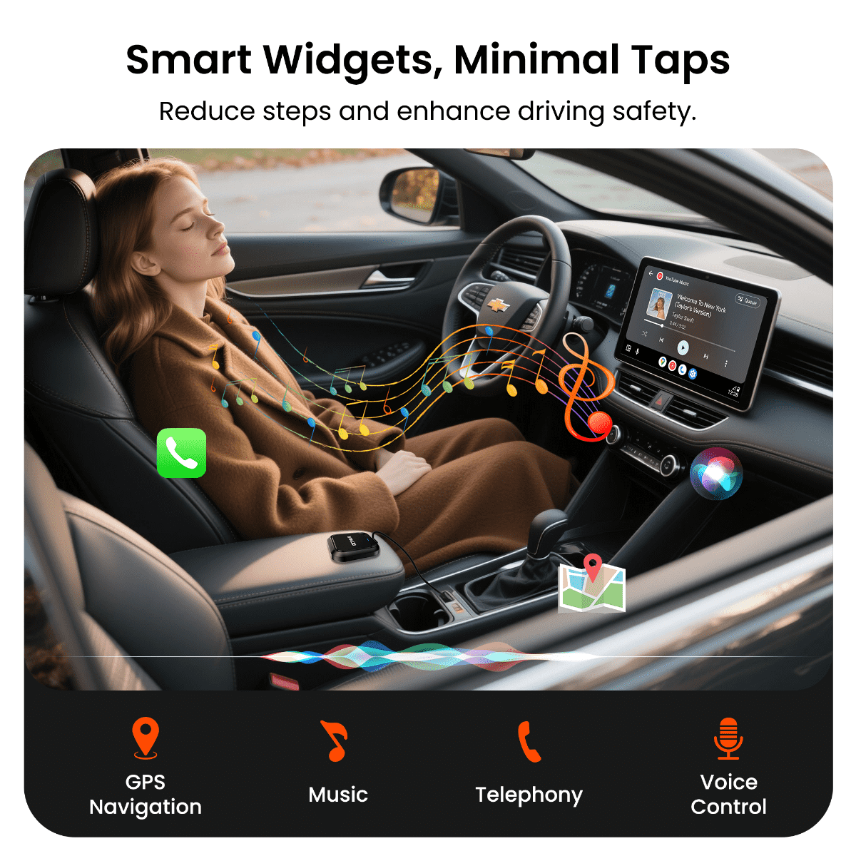 Zedge GetPairr AI Box 2.0 (compatible with all cars ) , Android 13 ,8 Gb ram ,  128 Gb storage, Wireless | Carplay Android Auto 3 in 1