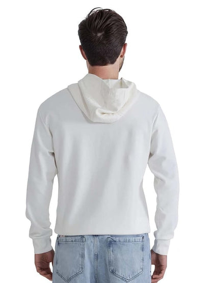 RARE RABBIT Cozy Cloud White Hoodie with Aqua Accent