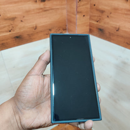 Samsung Galaxy S24 Ultra Carbon Fiber Textured Soft & Silky Shockproof Hybrid Case - Black