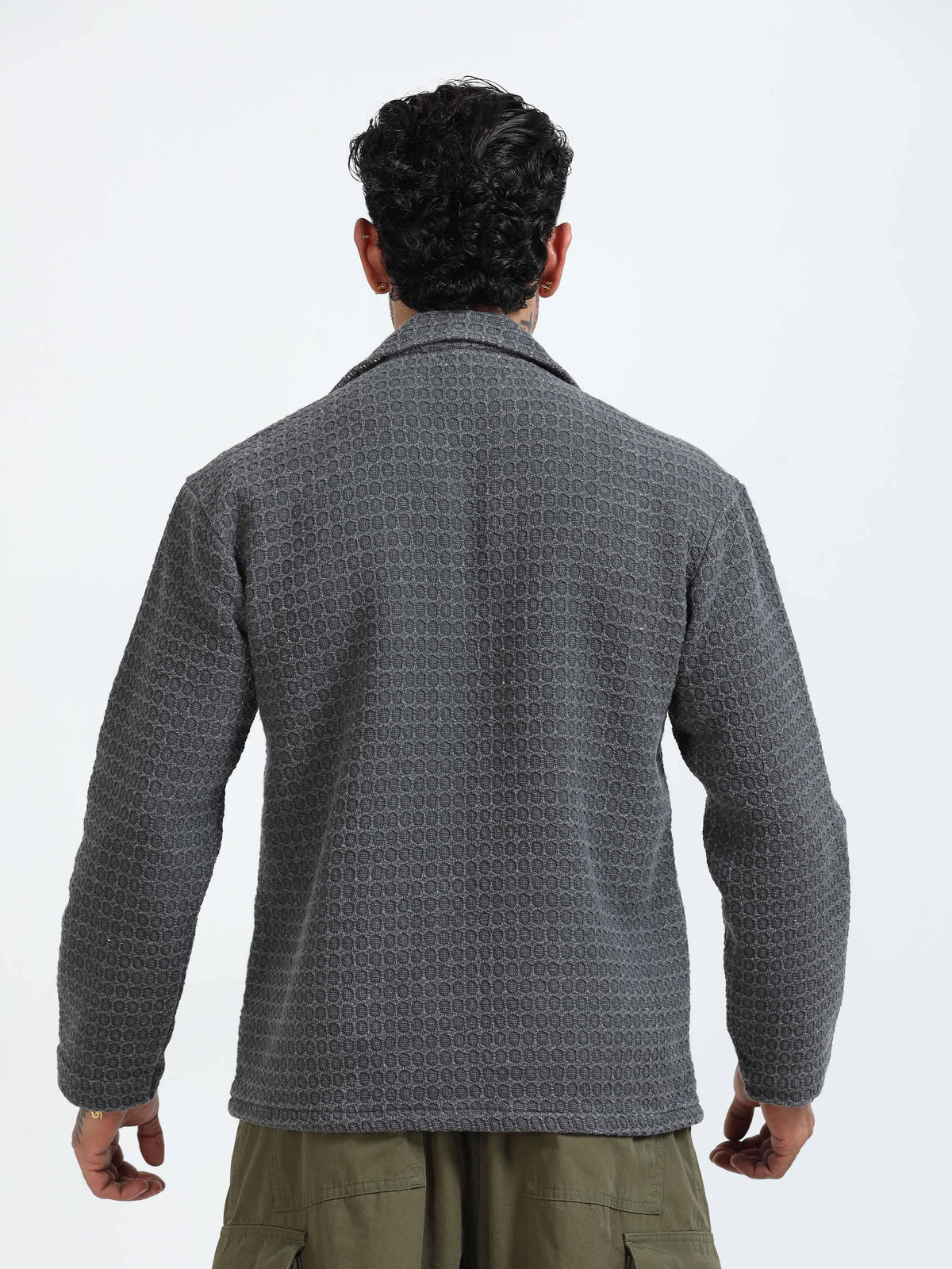 Italian Colony Cozy Charcoal Textured Shirt Jacket