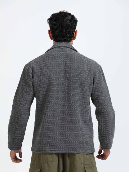 Italian Colony Cozy Charcoal Textured Shirt Jacket