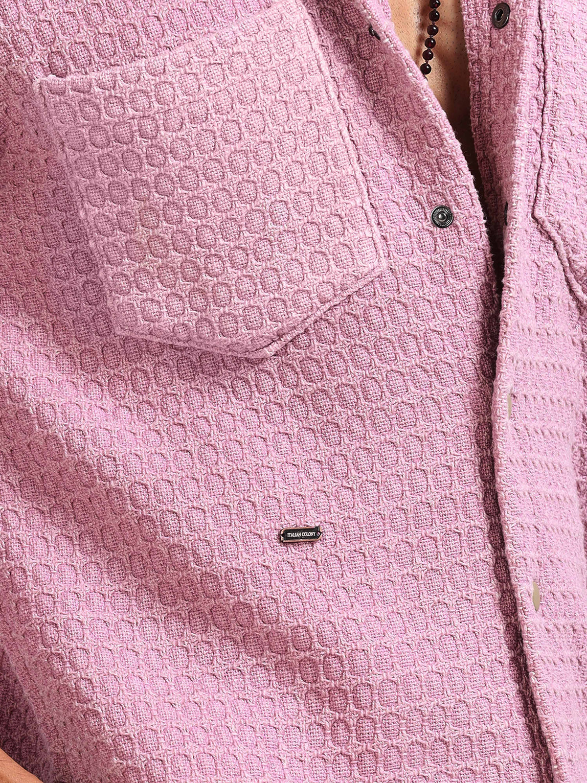 Italian Colony Cozy Blush Textured Shacket