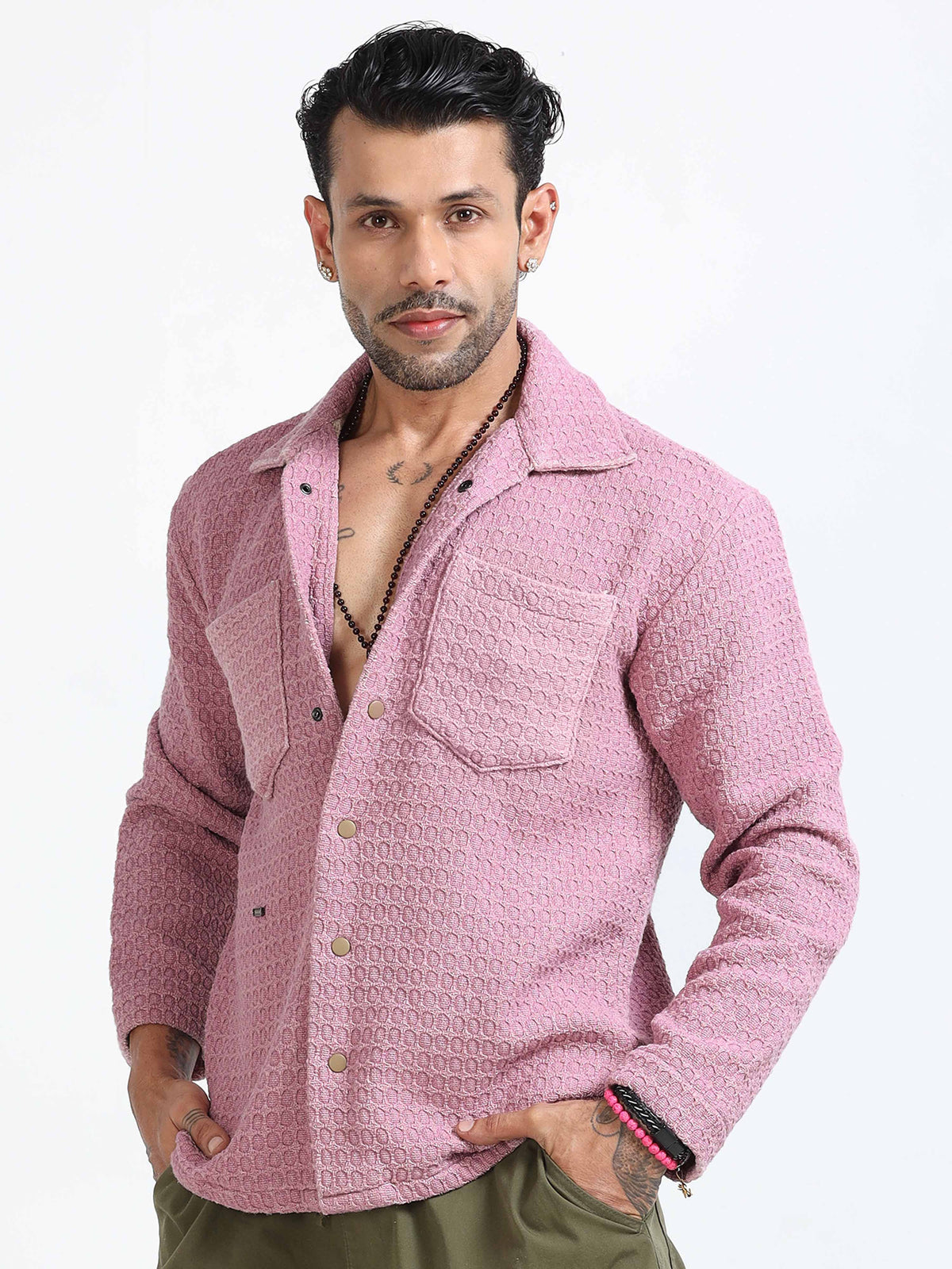 Italian Colony Cozy Blush Textured Shacket