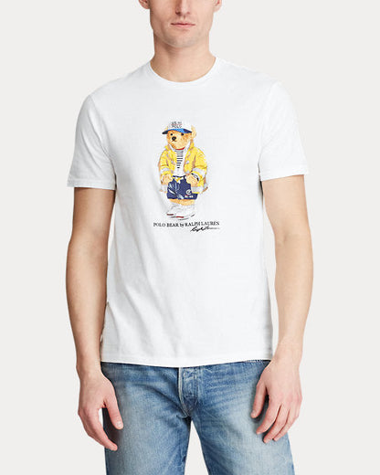 Polo Ralph Lauren Playful Polo Bear Graphic Tee in Crisp White