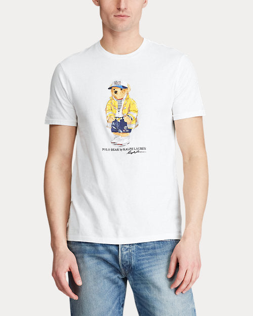Polo Ralph Lauren Playful Polo Bear Graphic Tee in Crisp White