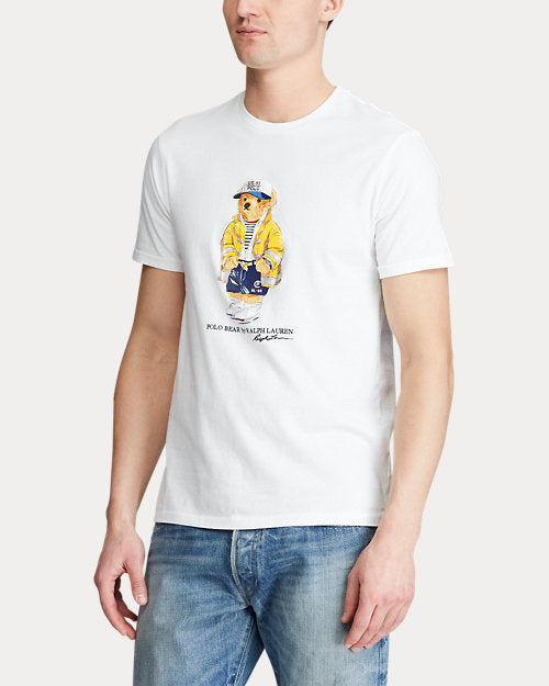 Polo Ralph Lauren Playful Polo Bear Graphic Tee in Crisp White