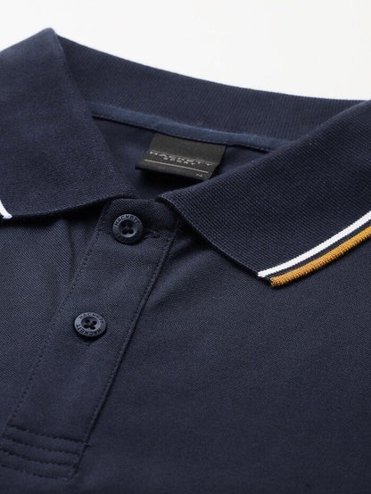 Hackett Sport Elegant Midnight Navy Cotton Blend Polo Shirt