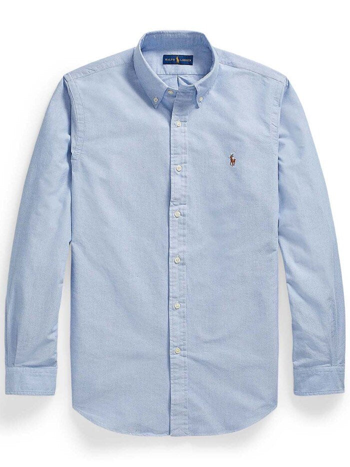 Ralph Lauren Classic Cotton Sky Blue Button-Up Shirt