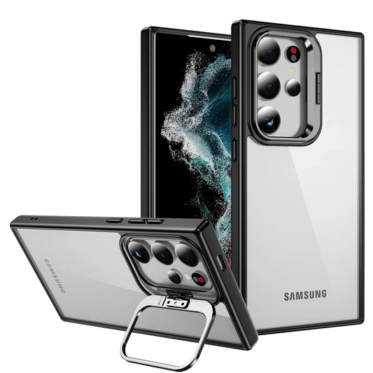 Samsung Galaxy S24 Ultra Camera Metal Stand Shockproof Case