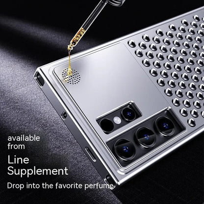 Samsung Galaxy S24 Ultra Heat Dissipation Aluminum Cooling Case with Aroma - Titanium