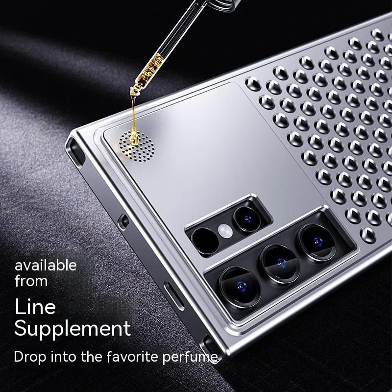 Samsung Galaxy S24 Ultra Heat Dissipation Aluminum Cooling Case with Aroma - Black