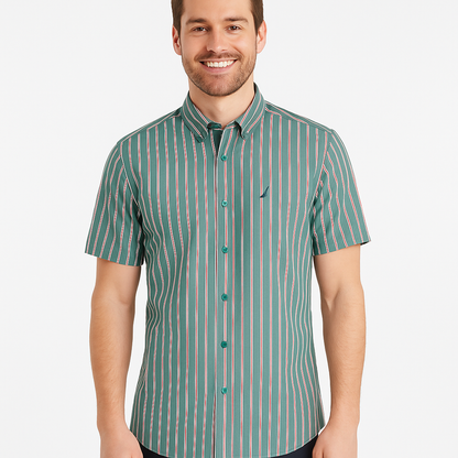 NAUTICA Radiant Teal Slim Fit Short Sleeve Shirt