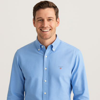 GANT Effortlessly Elegant Sky Blue Button-Up Shirt