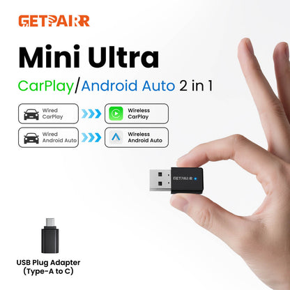 2025 Galaxy GetPairr™ Magic Ultra Mini 3.0 wireless CarPlay Android Auto Adapter