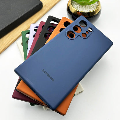 Samsung Galaxy S24 Ultra Liquid Silicon Case With Logo-Blue