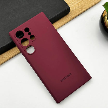 Samsung Galaxy S24 Ultra Liquid Silicon Case With Logo - Wine